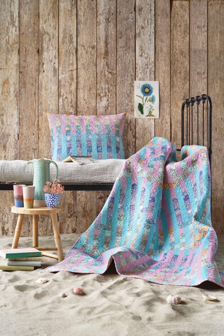 Tilda Patchwork Stoff Baumwolle - Cotton Beach - Limpet Shell Blue